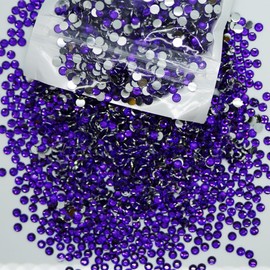 5600pcs Resin Flatback Rhinestones for Crafting, Dark Purple Silverback, 4mm SS16 Craft Rhinestones Beads, Non-Hotfix Dark Purple Gems Stones Diamonds Beads for DIY Nail Art Decoration Tumblers, Mugs