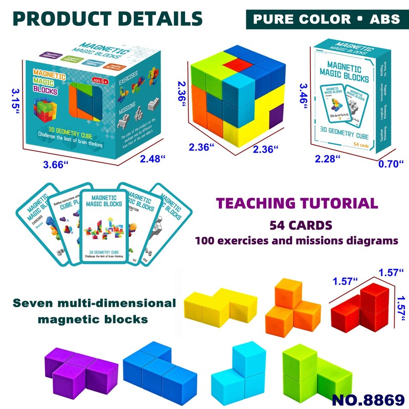 OUXIA Magnetic Building Blocks Magic Magnetic 3D Puzzle Cubes, Set