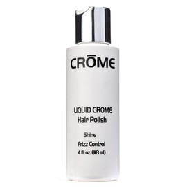 Crome Liquid Hair Polish Serum 4 oz for Taming and Styling Frizzy Curly Hair - Alcohol Free Moisturizer with Heat and Humidity Protection - Adds Shine