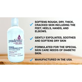 Urea Lotion 25% 8 OZ - Loción para pies para talones y manos agrietados secos. Hidratante intenso para pies, rodillas, codos, para piel áspera, muerta