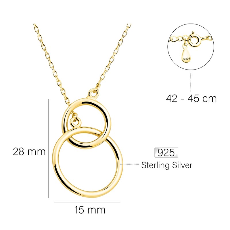 SOFIA MILANI - Women's Necklace 925 Silver - Circle Pendant,