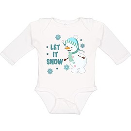 inktastic Let It Snow Snowman Long Sleeve Creeper 12 Months 0020 White 27677
