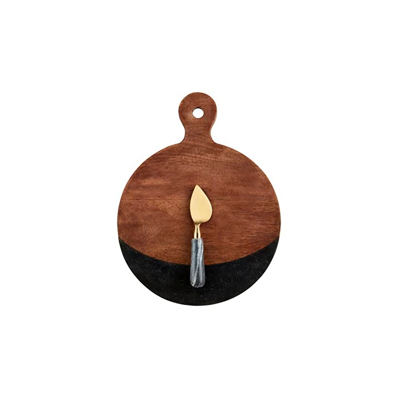 Mud Pie Wood Marble And Wood Board Set, Board 13