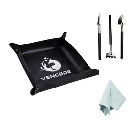 Vencede Gardening Sheet, Waterproof, Folding, Gardening Mat, 19.7 inches (50 cm), Thick, Replanting Sheet Agave, Succulent Root, Gardening Mat, Gardening Tray, Black