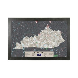 Kentucky - Earth Toned - Rustic Black Frame - 150 Pins Included - 150 Pins Included - 27.5 inches x 39.5 inches