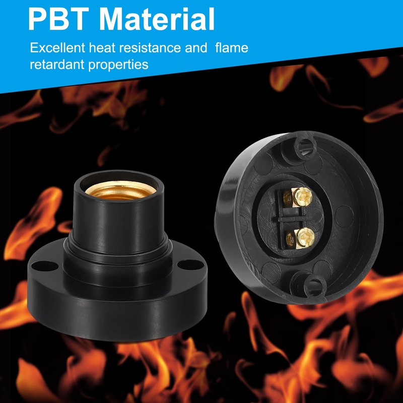 PATIKIL E14 Bulb Socket, 4pcs Round Screw Base Lamp Holder