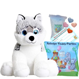 Husky Dog - Soft Plush Toy - 16 inch / 40cm - Build your own Teddy Bear Making Kit - no sew (Basic Kit)