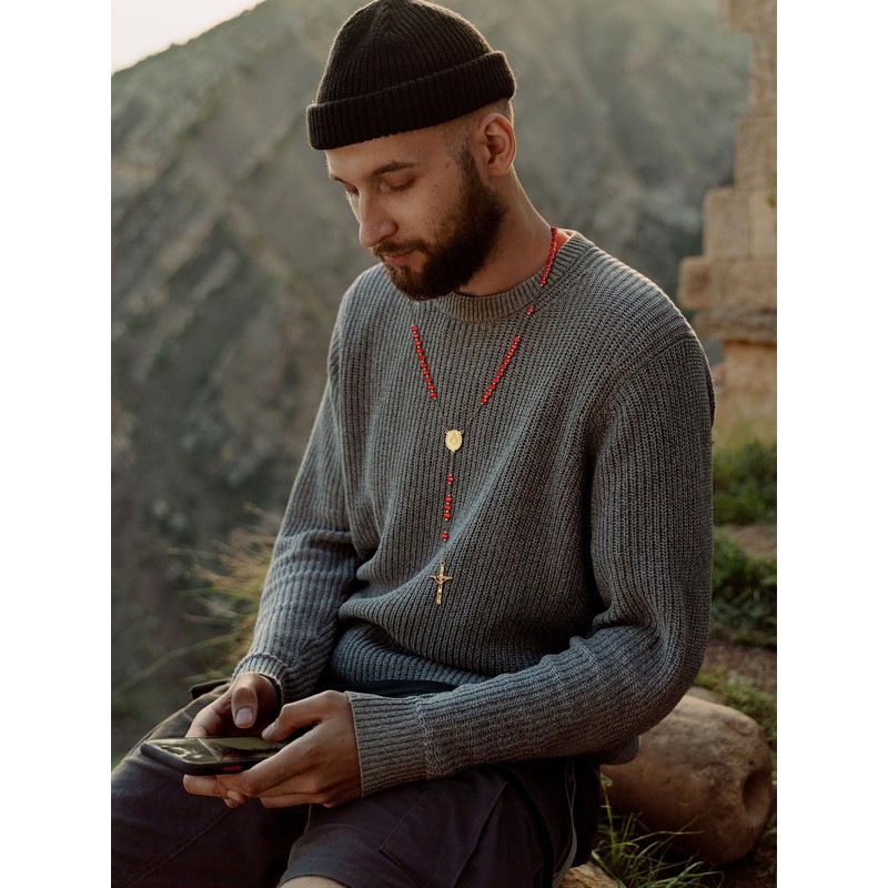 FaithHeart Rosary Necklace, Crucifix for Women, Car Rosary Necklace with