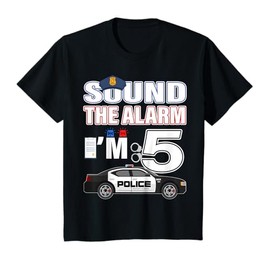 Kids Police Car 5th Birthday Boy 5 year old Cop Policeman Officer T-Shirt