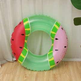 Adult Watermelon Swimming Ring - New Summer Fruit Pool Float for All Ages Yu LF2316 90 2-Color Watermelon Swimming Ring 30ea
