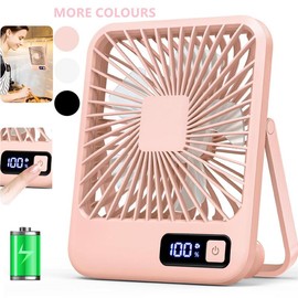 BUBPUP USB Rechargeable Desktop Fan, 180° Tilt Folding 5 Speeds Adjustable Fan, Strong Wind Quiet Small Desk Fan for Home Office Desktop, Mini Travel Products, Rechargeable Rotating Fan:_Black_1pc