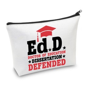 CMNIM EdD Gift Doctor Of Education Dissertation Defended Makeup Bag for Doctorate Graduation Gift for Her (EdD Makeup Bag)
