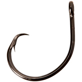 Mustad Classic 39944 Standard Wire Demon Perfect in Line Wide Gap Circle Hook | Saltwater Freshwater Hooks for Tuna, Catfish, Bass and More, [Size 3/0, Pack of 50], Black Nickel