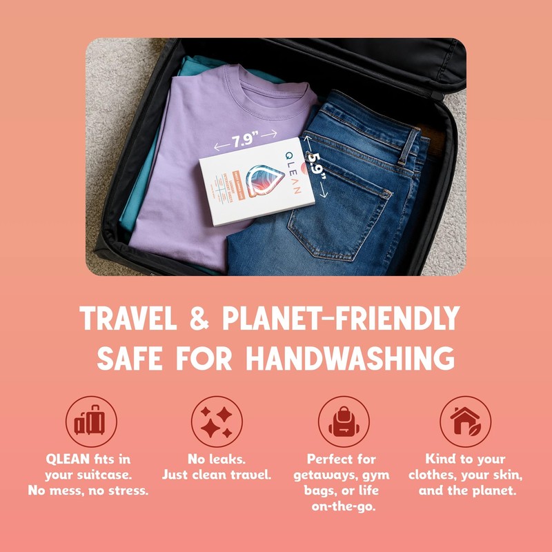 QLEAN Laundry Detergent Sheets – Travel-Friendly, HE & Standard Washer