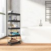 SPACEKEEPER 5-Tier Storage Cart, Bathroom Storage Organizer Rolling Utility Cart,