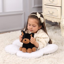 Apricot Lamb Cuddly Toy Dog Doberman Cuddly Toy Dog Plush Toy Soft & Washable Gift for Children Baby Girls Boys 20 cm