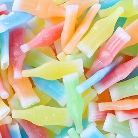 Nik-L-Nips Vintage Wax Bottle Candy Drinks Filled with Syrups (Cherry, Orange, Lemon, Blue Raspberry, and Apple) 1 Pound Pack Bonbon Sweet Snack - Specification: 1 Pound
