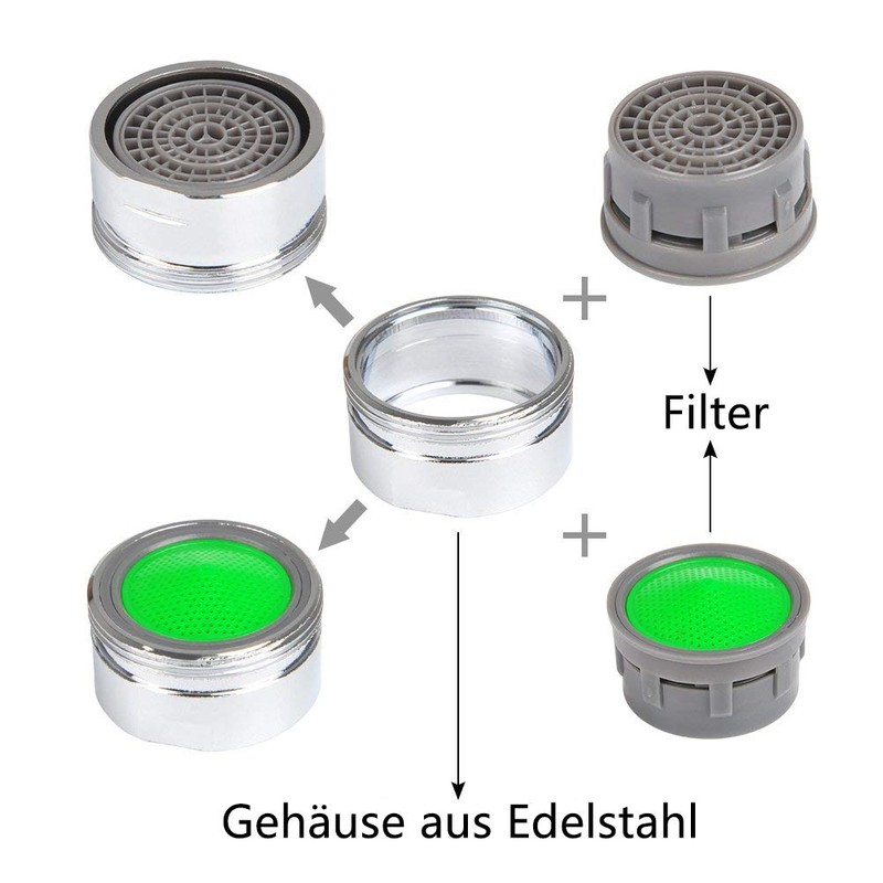 10 Stück Strahlregler M24, Wasserhahn sieb Einsatz, Mischdüse mit ABS-Filter