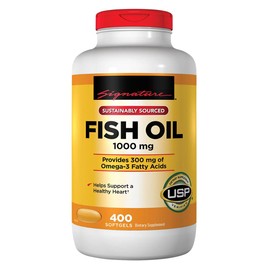 Signature Fish Oil 1000 mg., 1000 mg of Fish Oil | 250 mg of EPA + DHA Omega-3, per Serving - 400 Softgels