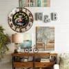 30cm Round Glass Wall Clock with Black Metal Case and