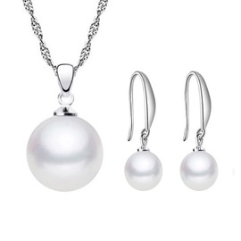 Pearl Necklace and Earring Set Faux Pearl Stud Earrings Pearl Choker Necklaces for Women