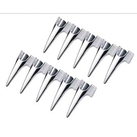 10 Pcs Silver Hair Parting and Selecting Tools Retro Punk Hair Selecting Tools Gothic Nail Finger Cosplay Claws Metal Full Finger Ring for Hair Braiding Curling Hair Extensions Accessories