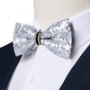 DiBanGu Sequin Bowtie for Men Solid Adjustable Pre-tied Bow Tie
