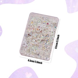 3D Nail Charms, 400 Pcs Aurora Bow Bear Nail Art Charms Heart Nail Pearls Nail Rhinestones Gems for Nail Art Decoration Jewelry Accessories DIY Crafts