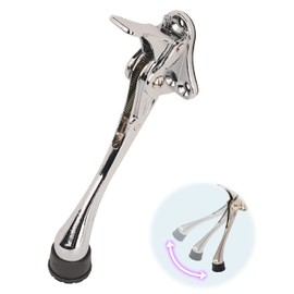 One Touch Kickdown Door Stopper, Door Holder, Heavy Duty Door Stops, Bottom of Door, Height-Adjustable Rubber Tips by HASHI (Chrome 6 inch x 1pack)