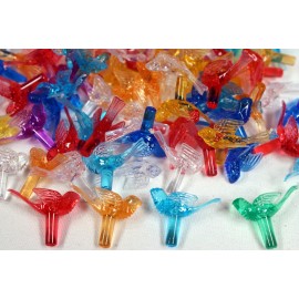 Creative Hobbies Plastic Bird Lites for Ceramic Christmas Trees, Multi Color Ornaments 100 pcs