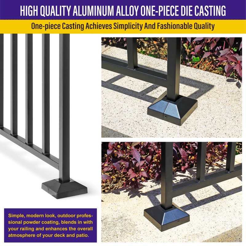 Hulave Split Post Cover, Fits 1x1 Post/3.5x3.5 Base, Indoor/Outdoor Iron