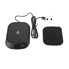 Coffee Warmer for Desk PC Smart Touch Temperature Control Electric Cup Heating Mat with Silicone Pad for Milk Tea Beverage Home and Office Use Black EU Plug 220V