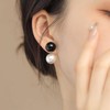 Black and White Earrings for Women, Vintage Hypoallergenic Front Back