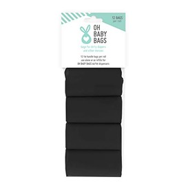 Oh Baby Bags - 8 Roll Refill Header Card- Black ENG ONLY