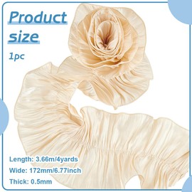 FINGERINSPIRE 4 Yards/3.6M Ruffle Pleated Chiffon Trim 172mm Wide Floral White Pleated Ribbon Trim Double Ruffle Fabric Trim Decorative Ruffle Trim Retro Ruffle Lace Trim for Trimming Craft Sewing