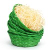 Epokus 4 Green Easter Baskets with Wood Colour Grass, Easter