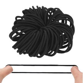 Black Hair Bands, Set of 120, 0.2 inches (4 mm), Large Capacity, Hair Elastic No Metal Fittings, Simple, Hair Accessories, For Adults, Children, Women, Girls, Birthday Gift (Black)