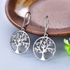 YL Tree of Life Earrings 925 Sterling Silver Simulated Emerald/3A