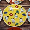 Stylish Kutani Ware Plate, Auspicious Bean Plate, Sumo Wrestling Ceramic,