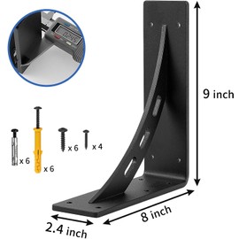 Heavy Duty Bracket,Granite Countertop Support , Heavy Duty Shelf Brackets , Max Load 1000 Lbs ,Mantel Brackets (Set of 2) - Countertop Support Brackets (9" x 8")