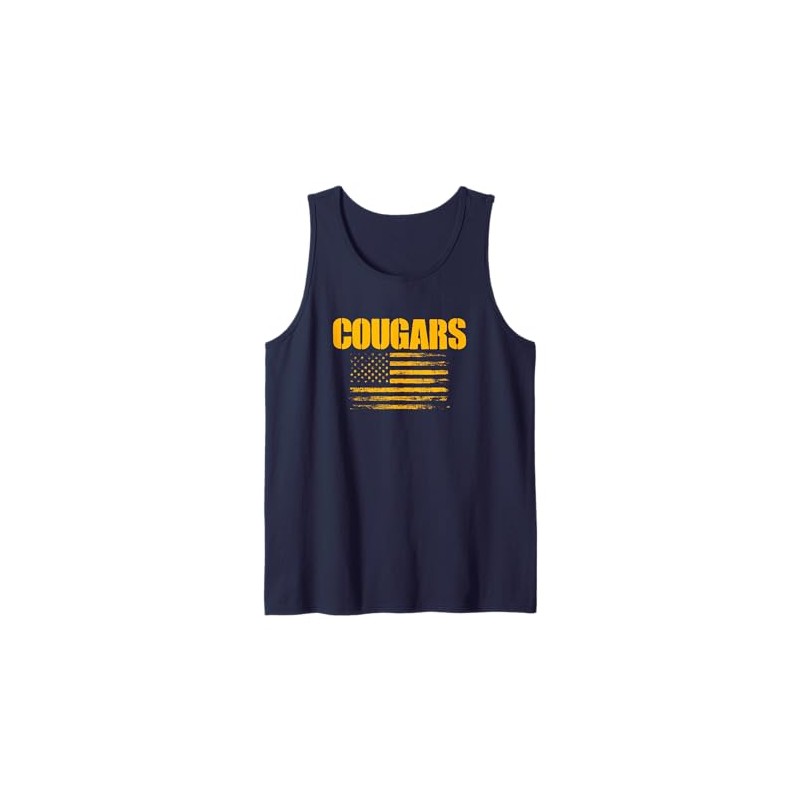 Mount Blue Cougars USA Flag Pride Tank Top