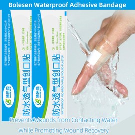 Waterproof Adhesive Bandages, Clear Bandages of Minor Cuts Scrapes, 2.7 x 0.7 Inch, 100 Count First Aid Elastic Bandages, Water Block Wound Tape for Swimming, Bathing - 1 Box
