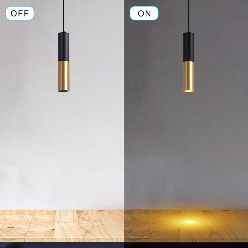 Omgomne Modern Pendant Light Fixture Kitchen Island,1-Light Black Gold GU10