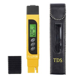 TDS Meter,ProPOW Water Quality Tester 3-in-1 TDS/EC/Temperature Meter,Water Testing Kits for Drinking Water,Swimming Pools,Aquariums,Hydroponics, Measure 0-9999 ppm (Yellow)