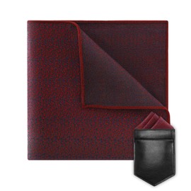 VICHERIA Handkerchiefs for Men, Pocket Squares for Men, 10 x 10 inch Polyester Men's Handkerchief with Pocket Square Holder (Red Stripe)