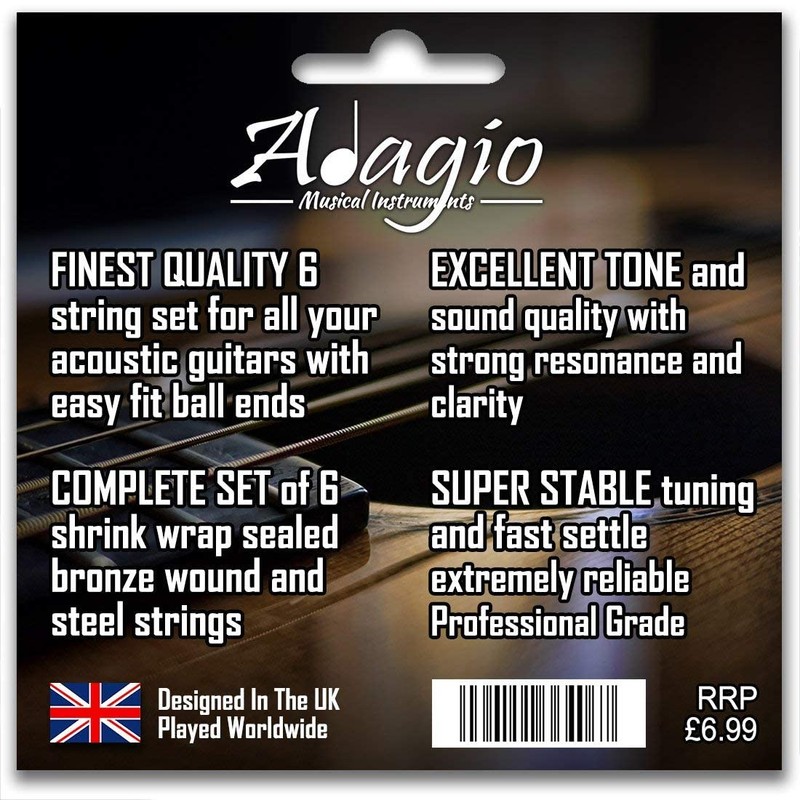 Adagio Professional Acoustic Guitar Strings Full Set/Pack - Gauge 10-47