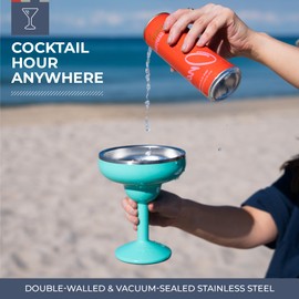 ORCA Rita | Temperature Insulated, Stainless Steel Margarita Glass, Lidded Tumbler for Cocktails, Wine & Cold Drinks — Sunflower