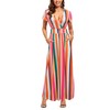 OUGES Women's Long Sleeve/Short Sleeve V-Neck Wrap Maxi Dress with