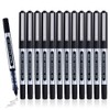 Liquid Ink Rollerball Pens, 12 Pack 0.5mm Stick Ballpoint Black