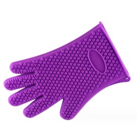 Silicone Smoker Oven Gloves -Extreme Heat Resistant BBQ Gloves -Handle Hot Food Right on Your Grill Fryer Pit|Waterproof Oven Mitts |Superior Value Set 1 Pair Purple